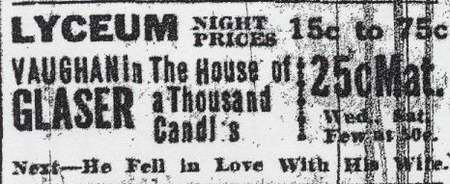 Lyceum Theatre - Old Ad